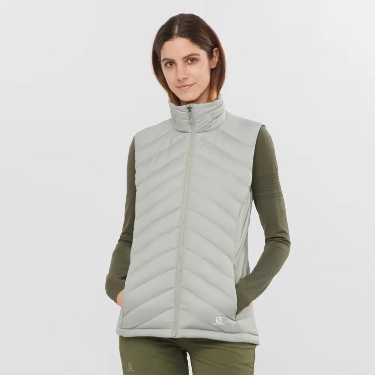 Salomon Essential Xwarm Down Women\'s Vest Light Grey | CA 81N6